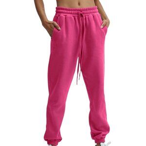 Fabletics Hot pink sweatpants with drawstring waist and pockets